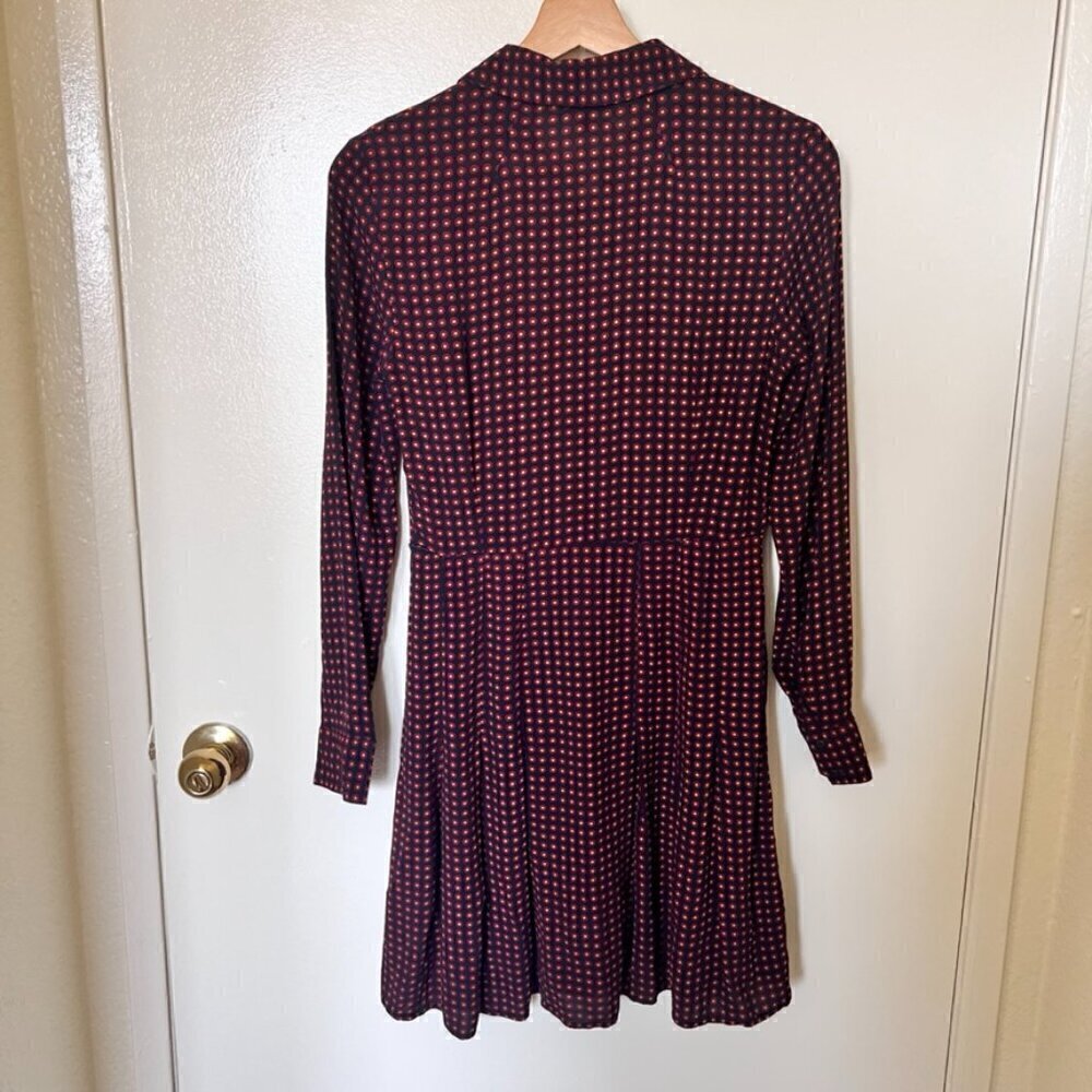 & Other Stories Navy Blue Floral Print Mini Long Sleeve Dress US 2​​​​​​​​​​​​ - Picture 7 of 8